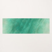 Modern Groen Marmer Abstracte Yoga Mat met Initiaa (Achterkant (horizontaal))
