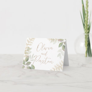 Modern groen met goud notitiekaartje