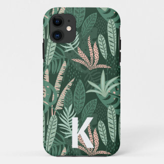 Modern groen model voor Tropical Leaves Pattern iPhone 11 Hoesje
