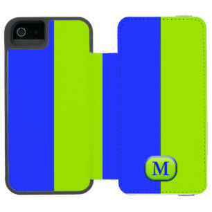 Modern groen Neon Blue Monogram