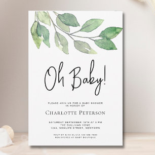 Modern groen Oh Baby Baby shower Kaart