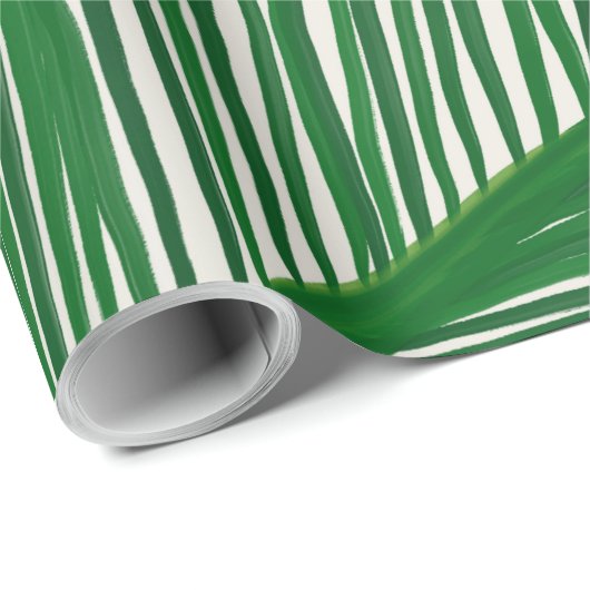 Modern groen palm Leaf Tropical Pattern Cadeaupapier (Rol Hoek)