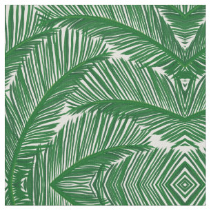 Modern groen palm Leaf Tropical Pattern Stof