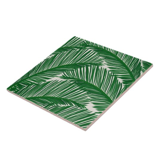 Modern groen palm Leaf Tropical Pattern Tegeltje (Zijkant)
