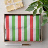 Modern groen rood wit gestreepte Kerstmis Tissuepapier (Geschenk)