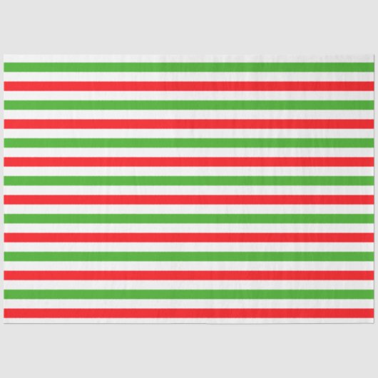 Modern groen rood wit gestreepte Kerstmis Tissuepapier (Voorkant)