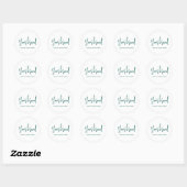 Modern groen script kaars productlabel ronde sticker (Vel)