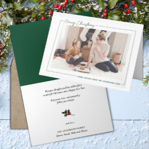 Modern groen script met minimalistisch kerstfeest feestdagen kaart