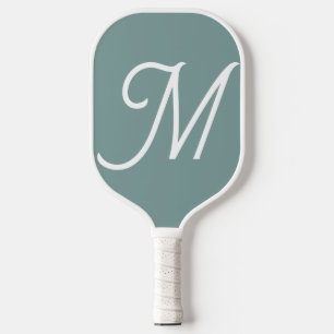 Modern groen script monogram pickleball paddle