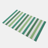 Modern groen strepenpatroon deurmat (Schuin)
