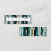 Modern groen turquoise agaat marmer bruiloft detai mini visitekaartje (Voorkant / Achterkant)