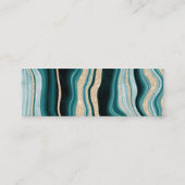 Modern groen turquoise agaat marmer bruiloft detai mini visitekaartje (Achterkant)