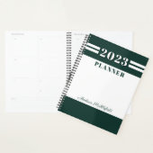 Modern Groen Wit Aangepast Gepersonaliseerd 2024 Planner (Display)