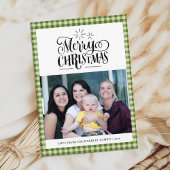 Modern groen wit buffel speldevormig handschrift e feestdagenkaart