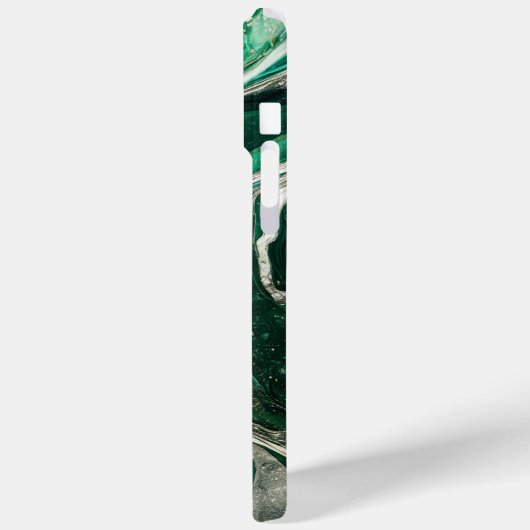 Modern Groen Zilver Elegant Marmer Case-Mate iPhone Case (Achterkant / Links)