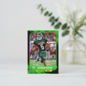 Modern Groen & Zwart Football Trading Kaart Contactkaartje (Staand voorkant)