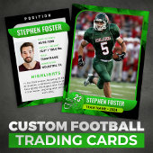 Modern Groen & Zwart Football Trading Kaart Contactkaartje