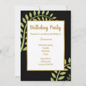 MODERN GROENE BOTANICAL FERN BLACK BIRTHDAY KAART (Voorkant)