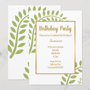 MODERN GROENE BOTANICAL FERN WHITE BIRTHDAY KAART