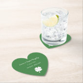 Modern groene Ierse vierbladige klaver trouw  Kartonnen Onderzetters (Insitu)