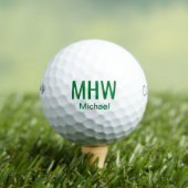 Modern groene monogrammen golfballen (Insitu Shirt)