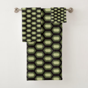 Modern Groene Schildpad Huid Patroon Bad Handdoek
