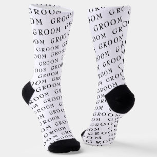 Modern Groom Typografie Patroon Sokken