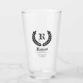 Modern Groomsmen geeft gepersonaliseerde monogram  Glas (Voorkant)
