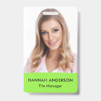 Modern Groot Foto Personeel QR ID Badge