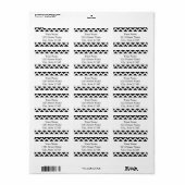 Modern groot zwart chevron ontwerp met aangepaste  etiket (Full Sheet)