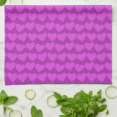 Modern Groovy Purpl Hearts Pattern Valentijnse  Sc Theedoek (Gevouwen)