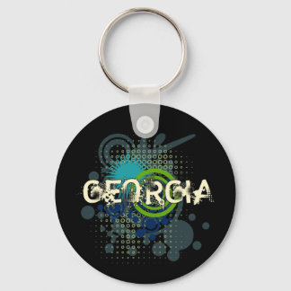 Modern Grunge Halftone Georgia Sleutelhanger Dark