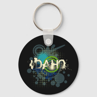 Modern Grunge Halftone Idaho Sleutelhanger Dark