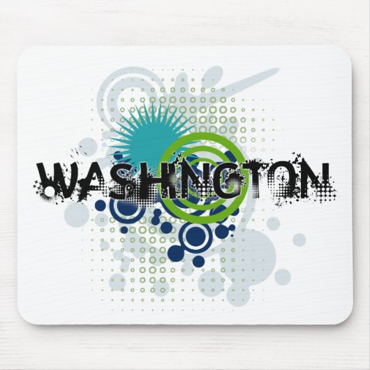 Modern Grunge Halftone Washington Mousepad Muismat (Voorkant)