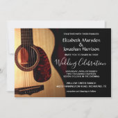 Modern Guitar Musical Hand Lettered Wedding Kaart (Voorkant)