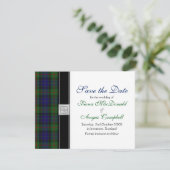 Modern Gunn Tartan Wedding Save the Date (Staand voorkant)