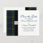 Modern Gunn Tartan Wedding Save the Date (Voorkant / Achterkant)