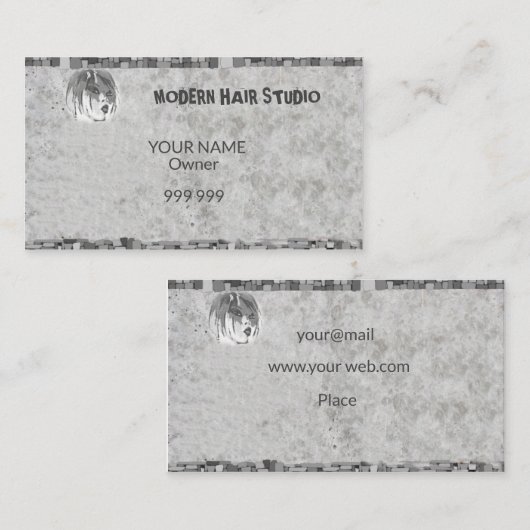Modern haarstudio visitekaartje (Voorkant / Achterkant)