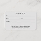 Modern Haarstylist Appointment Blue Visitekaartje (Achterkant)