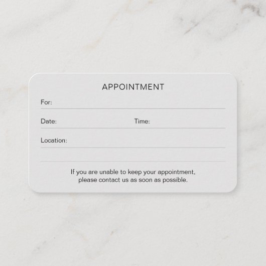 Modern Haarstylist Appointment Blue Visitekaartje (Achterkant)