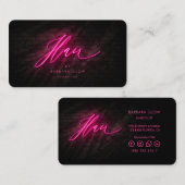 Modern Haarstylist Hot Pink Neon Visitekaartje (Voorkant / Achterkant)