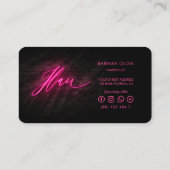Modern Haarstylist Hot Pink Neon Visitekaartje (Achterkant)