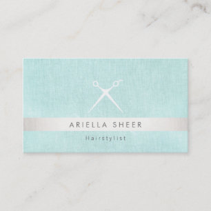 Modern Haarstylist Scissors Logo Turquoise Salon Visitekaartje