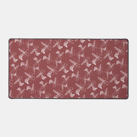 Modern Haarstylist Tools Pattern op Topaz Bureaumat (Voorkant)