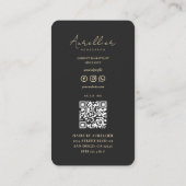 Modern Hair Beauty Salon Zwart Haarstylist Visitekaartje (Achterkant)