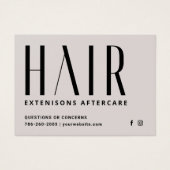 Modern Hair Extensions Aftercare Visitekaartje (Voorkant)