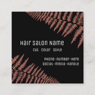 Modern Hair Salon   Mauve Ferns - Vierkante Visitekaartje