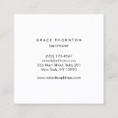 Modern Hair Stylist Black en White Salon Vierkante Visitekaartje (Achterkant)