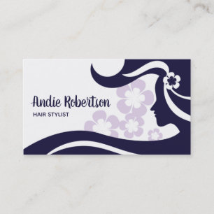 Modern Hair Stylist Blue en White Visitekaartje