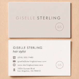 Modern Hair Stylist Blush Roze Minimalistische Lux Visitekaartje